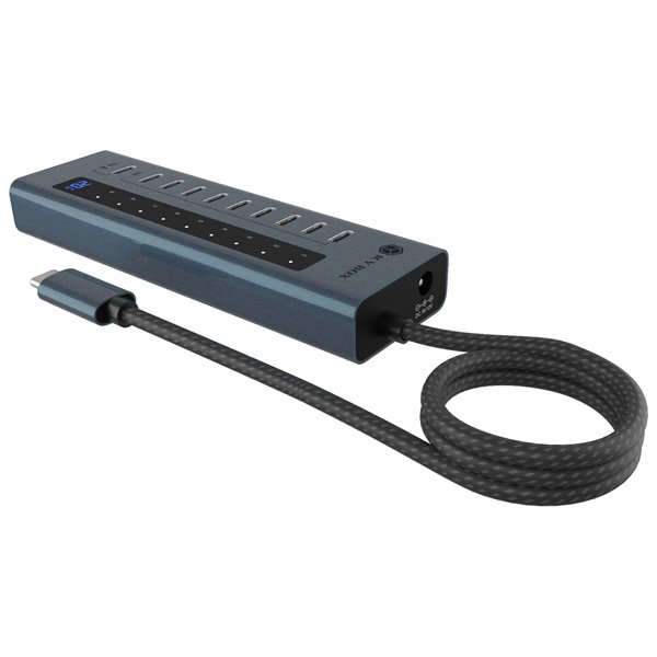 ICY BOX IB-HUB1450-C31 10 Port Hub con 48W Aliment.