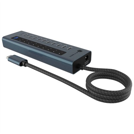 ICY BOX IB-HUB1450-C31 10 Port Hub con 48W Aliment.