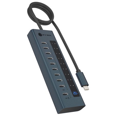 ICY BOX IB-HUB1450-C31 10 Port Hub con 48W Aliment.