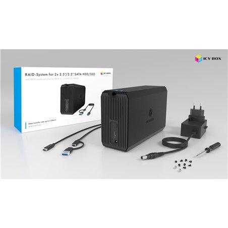 ICY BOX IB-RD3720-CU3 2-fach RAID Gehäuse 2,5 /3,5