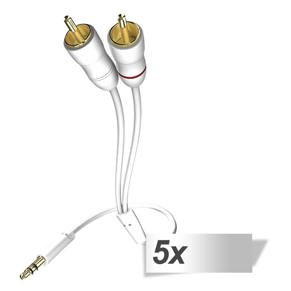 5x in-akustik Star cavo audio 3,5 mm Jack - Cinch 0,5 m