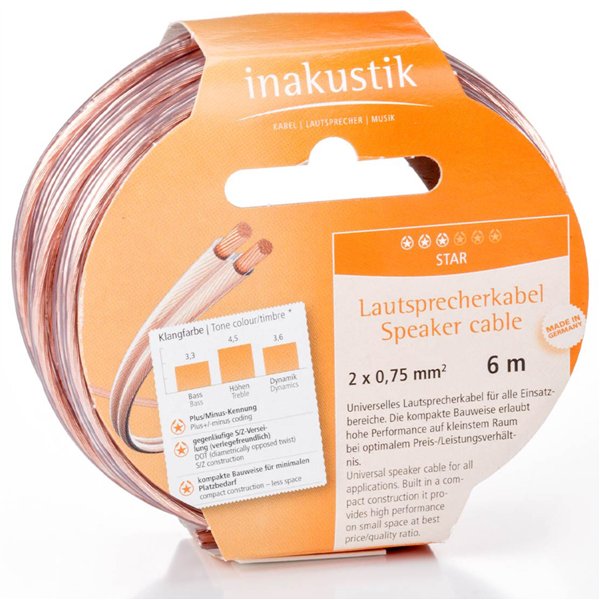in-akustik Star anello cavi 10m cavo per altoparlanti 2 x 1,5mm