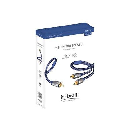 in-akustik Premium Y Subwoofer cavo Cinch - 2x Cinch 2,0 m