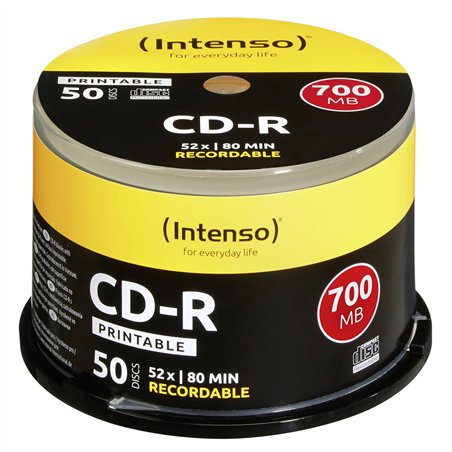 1x50 Intenso CD-R 80 / 700MB 52x Speed, printable, scr. res.