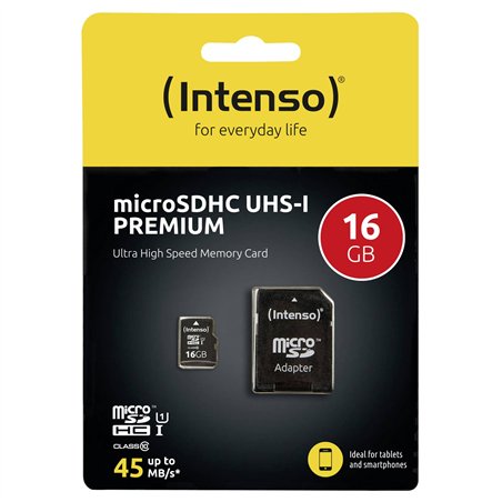 Intenso microSDHC Card      16GB C10 UHS-I Premium con adatt.
