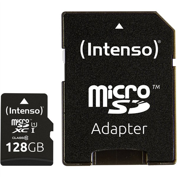 Intenso microSDXC Cards    128GB C10 UHS-I Premium con adatt.