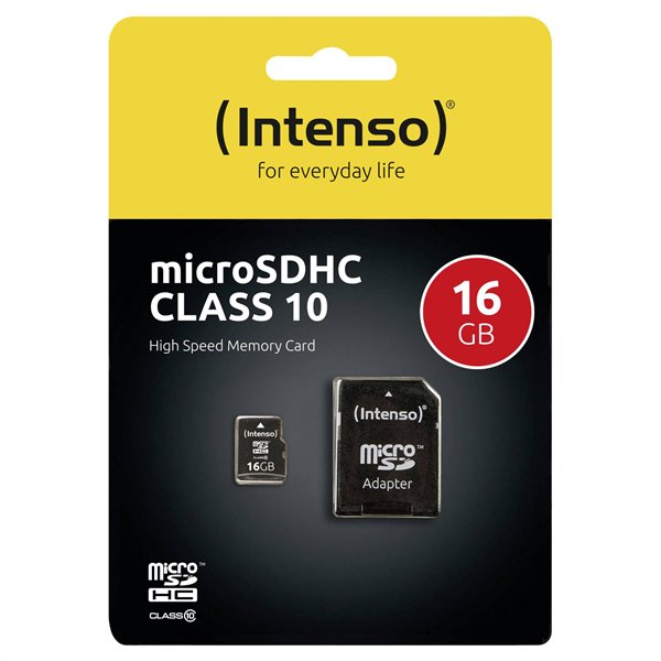 Intenso microSDHC           16GB C10 con adatt.