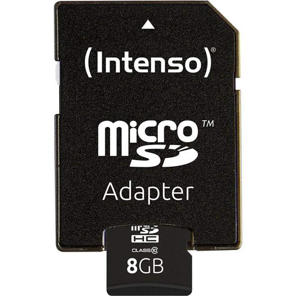 Intenso microSDHC            8GB C10 + adattatore