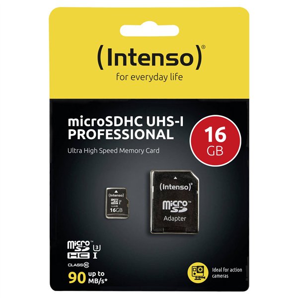 Intenso microSDHC           16GB C10 UHS-I Professional + adatt.