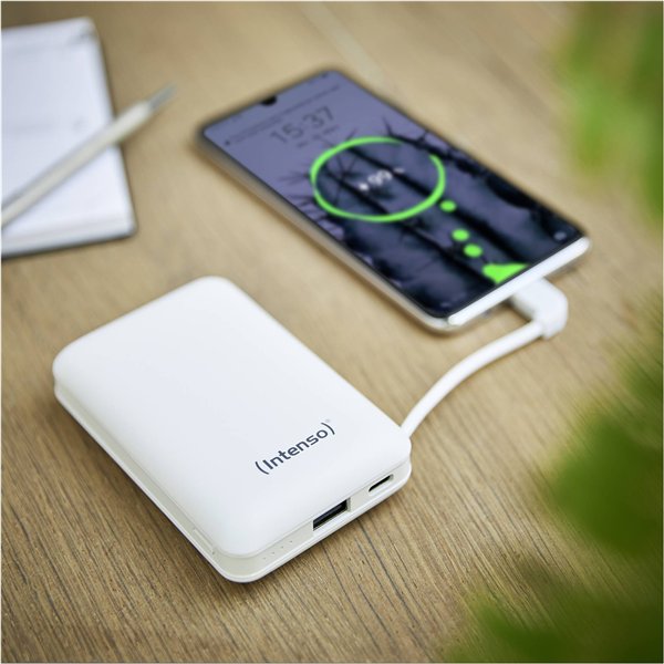 Intenso Powerbank XC10000 bianco +USB-A zu tipo C cavo 10000 mAh