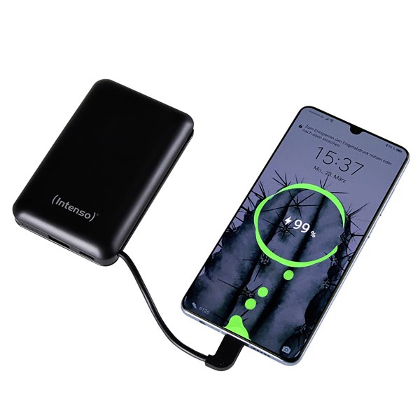 Intenso Powerbank XC10000 nero USB-A+USB-C con cavo 10000 maH
