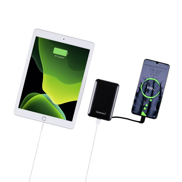 Intenso Powerbank XC10000 nero USB-A+USB-C con cavo 10000 maH
