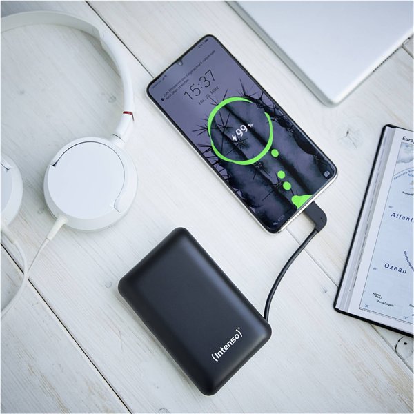 Intenso Powerbank XC10000 nero USB-A+USB-C con cavo 10000 maH
