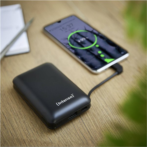Intenso Powerbank XC10000 nero USB-A+USB-C con cavo 10000 maH