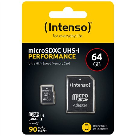 Intenso microSDXC           64GB C10 UHS-I U1 Performance Adapte