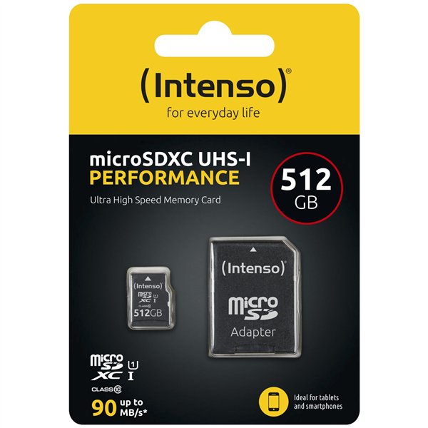 Intenso microSDXC          512GB C10 UHS-I U1 Performance Adapte