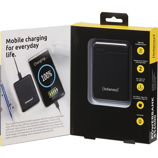 Intenso Powerbank XS5000 nero 5000 mAh incl. USB-A a tipo C