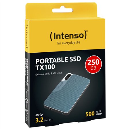 Intenso SSD esterno TX100  250GB USB 3.2 Gen 1x1 grigio-blu