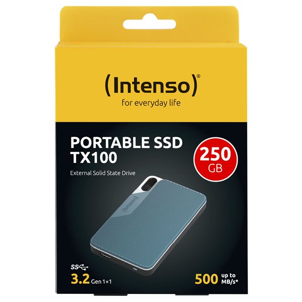 Intenso SSD esterno TX100  250GB USB 3.2 Gen 1x1 grigio-blu