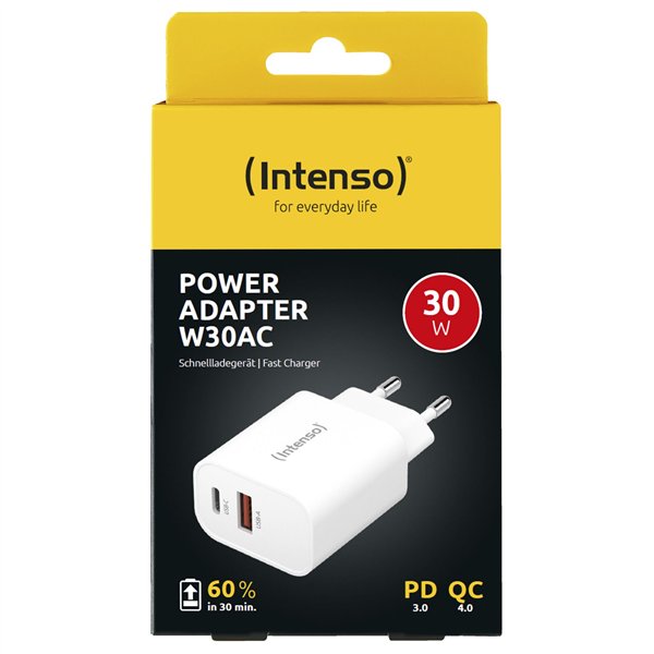 Intenso Power adatt. W30AC weiß 1x USB-A 1x USB-C 30W