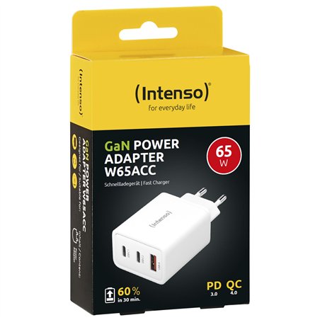 Intenso Power adatt. W65ACC GaN 2x USB-C 1x USB-A 65W     nero