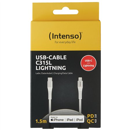 Intenso cavo-USB C315L Nylon 1,5m bian. USB-C / Lightning 60W