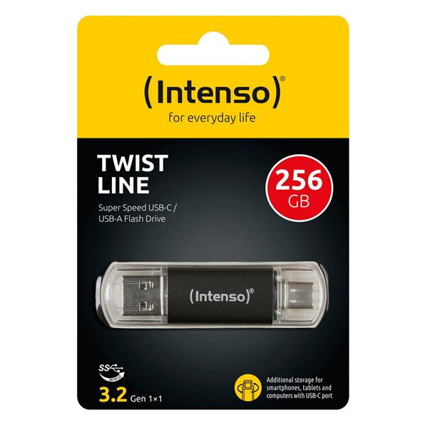 Intenso Twist Line         256GB USB Stick 3.2  USB-C & USB-A