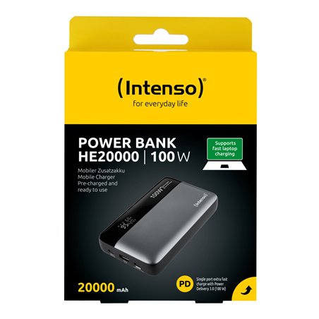 Intenso Powerbank HE20000   grau 20000 mAh  Ladeleistung 100 Watt