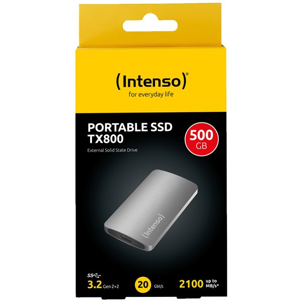 Intenso SSD esterno TX800  500GB USB 3.2 USB-C 2100MBs all.antra.