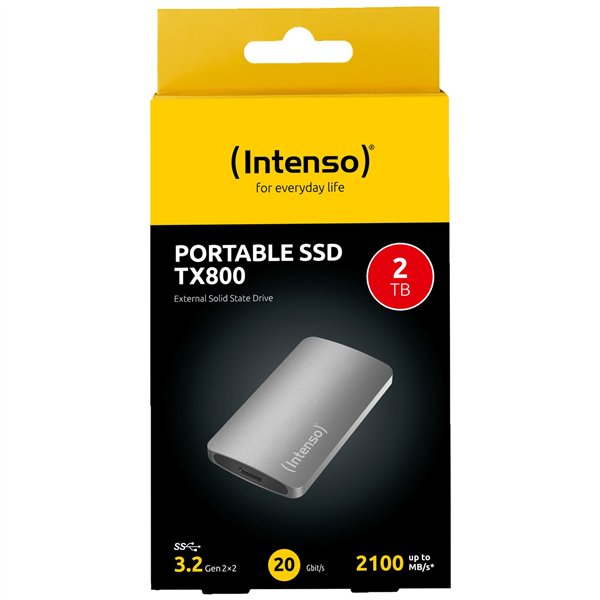 Intenso SSD esterno TX800    2TB USB 3.2 USB-C 2100MBs all.antra.