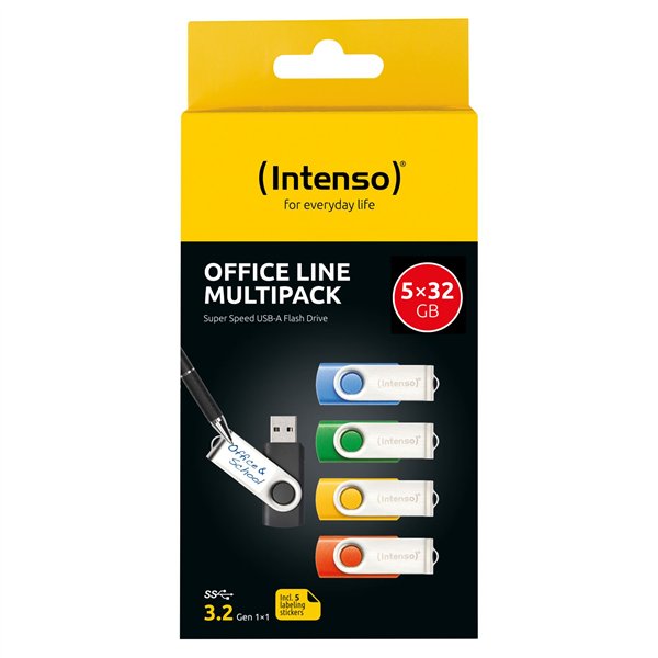 Intenso Office Line      5x 32GB USB Stick 3.2  Multipack x5 bunt