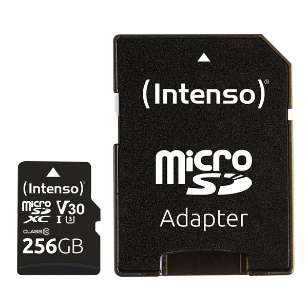 Intenso microSDXC          256GB C10 UHS-I Professional + adatt.