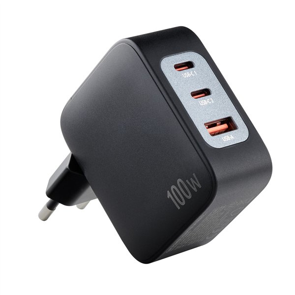 Intenso Power Adapter 100W   GaN 2x USB-C 1x USB-A inkl. Kabel 2m