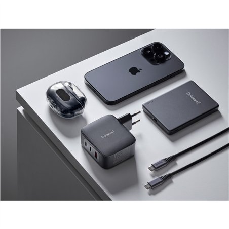 Intenso Power Adapter 100W   GaN 2x USB-C 1x USB-A inkl. Kabel 2m