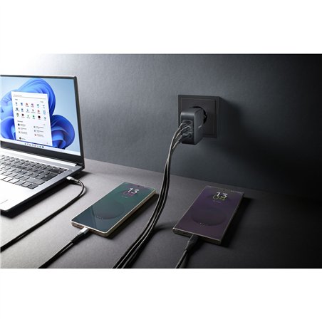 Intenso Power Adapter 100W   GaN 2x USB-C 1x USB-A inkl. Kabel 2m