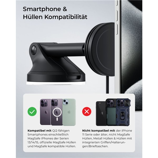 iOttie Velox Qi2 Wireless MagSafe Dash + Windshield Mount