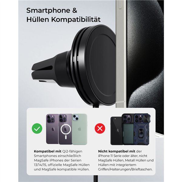 iOttie Velox Mini Qi2 Wireless MagSafe Air Vent Mount