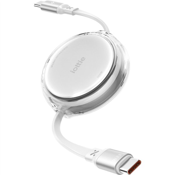 iOttie 100W Retractable USB-C Cable White 2-Pack