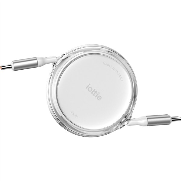 iOttie 100W Retractable USB-C Cable White 2-Pack