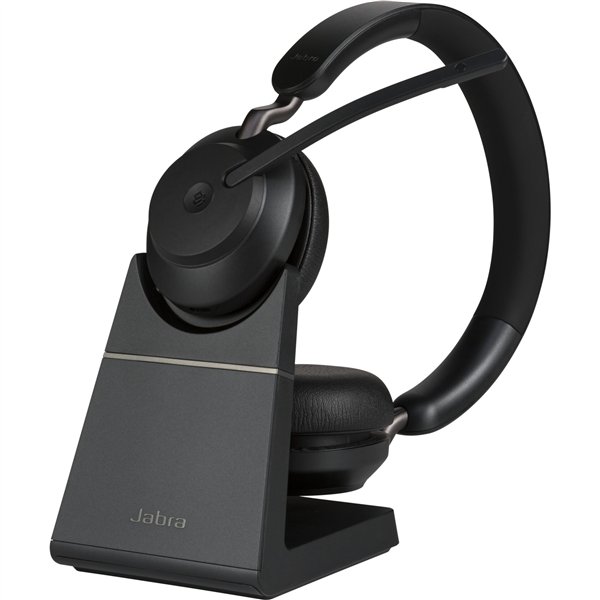 Jabra Evolve2 65 MS Stereo USB-A cuffia nero BT con staz.ricarica