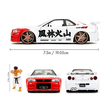 Jada Street Fighter Ryu 1:24 Nissan Skyline GTR     253255071