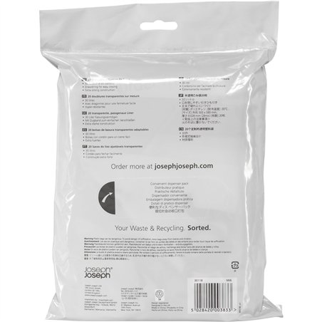 Joseph Joseph sacchetti spazzatura 20 pz., 30 L trasp.