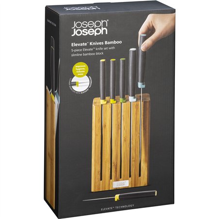 Joseph Joseph Elevate set coltelli con blocco in bambù