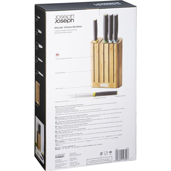 Joseph Joseph Elevate set coltelli con blocco in bambù