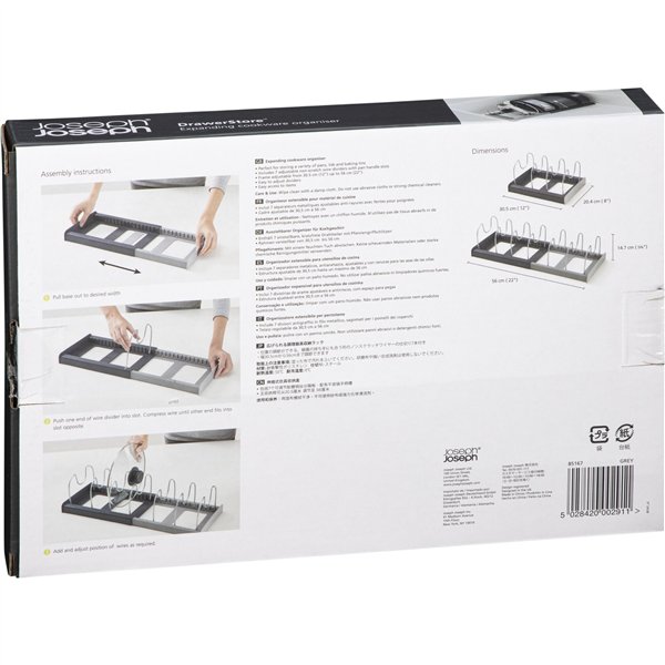 Joseph Joseph DrawerStore grigio organiz. utensili cucina espans.