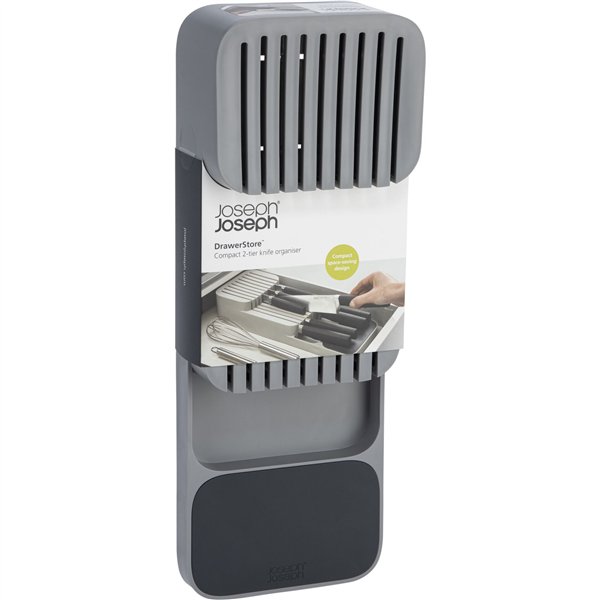 Joseph Joseph DrawerStore grigio portacoltelli compatto a livelli