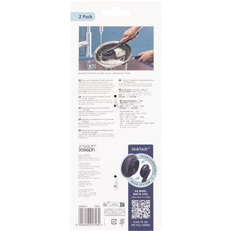 Joseph Joseph SinkTech 2-Piece Scourer Heads Grey