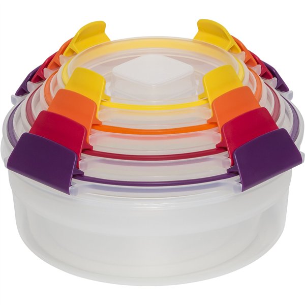Joseph Joseph Nest Lock 4-Piece Multic. Round Food Container Set