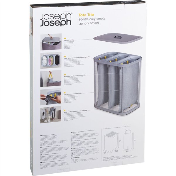 Joseph Joseph Tota Trio grig.90L cesto separatore biancheria
