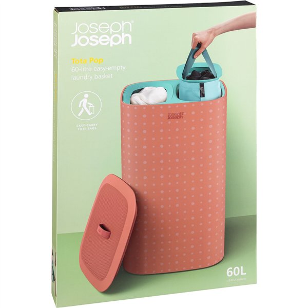 Joseph Joseph Tota Pop 60L cesto separatore bianch. corallo